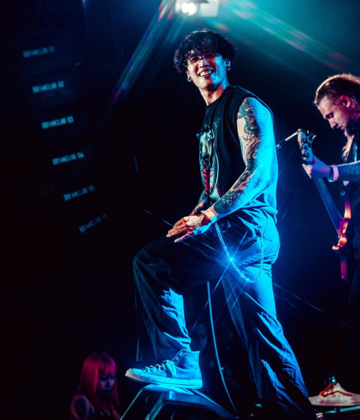 Vocalist performing on stage